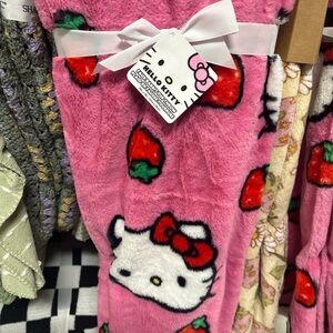Hello Kitty strawberry pink throw blanket